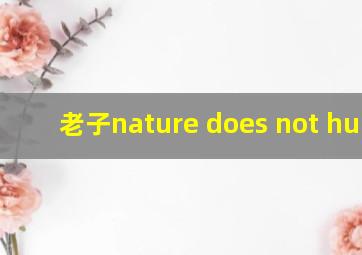 老子nature does not hurry